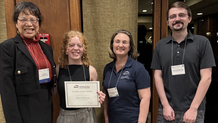 Lily Wang, Anna Mattson, Jessica Clements, and Sam Underwood at NCAC Student Reception