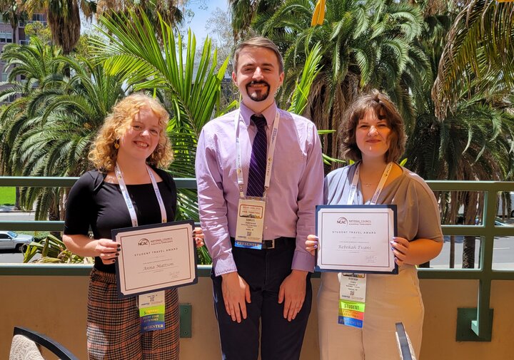 Anna Mattson, Dr. Sam Underwood, and Rebekah Evans at the NCAC Lunch